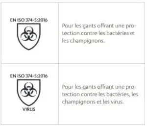 Protection micro organismes gants à usage unique